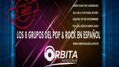 Photo of Promocional Los 8 grupos del Pop & Rock En Español por los 8 años en el aire de Orbita Radio